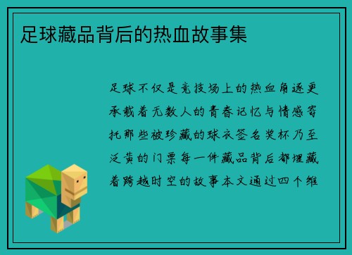 足球藏品背后的热血故事集